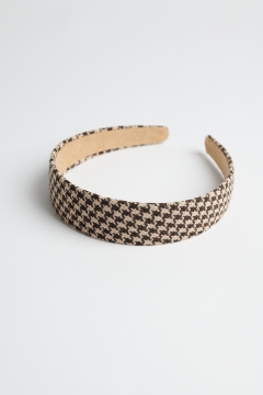 Head Band Brown Houndstooth